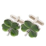 Four Leaf Clover Silver Cufflinks for Men