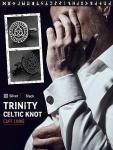 Sturdy Black Silver Triangle Celtic Cufflinks for Men