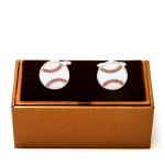 Baseball Silver Cufflinks with Gift Box & Cloth