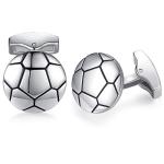 Honey Bear Soccer Ball Silver Cufflinks for Men