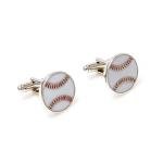 Baseball Silver Cufflinks with Gift Box & Cloth