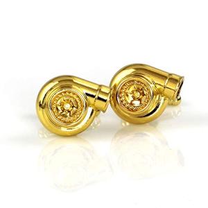 Silver Sports Car Turbocharger Cufflinks for Men