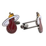 Miami Heat Silver Cufflinks with Team Logo