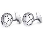 Honey Bear Soccer Ball Silver Cufflinks for Men