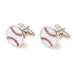 Baseball Silver Cufflinks with Gift Box & Cloth