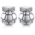 Honey Bear Soccer Ball Silver Cufflinks for Men
