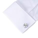Honey Bear Soccer Ball Silver Cufflinks for Men