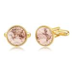 Vintage Sterling Silver World Map Cufflinks