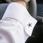 Blue Five Star Stainless Steel Cufflinks for Men