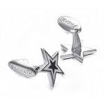 Blue Five Star Stainless Steel Cufflinks for Men