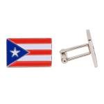Puerto Rico Flag Silver Cufflinks for Blazers