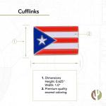 Puerto Rico Flag Silver Cufflinks for Blazers