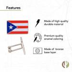 Puerto Rico Flag Silver Cufflinks for Blazers