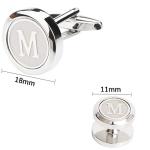 Dannyshi Silver Cufflinks and Initial Studs Set