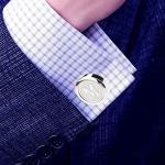 Dannyshi Silver Cufflinks and Initial Studs Set