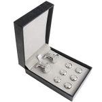 Dannyshi Silver Cufflinks and Initial Studs Set