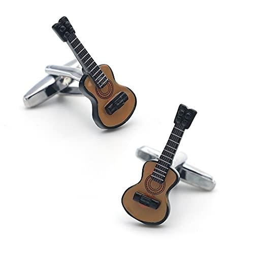 Cute Guitar Silver Cufflinks for Music Lovers