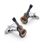 Cute Guitar Silver Cufflinks for Music Lovers