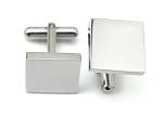 Polished Stainless Steel Square Men's Cufflinks