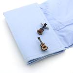 Cute Guitar Silver Cufflinks for Music Lovers
