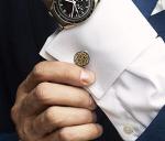 Vintage Silver Clover Cufflinks with Shirt Studs