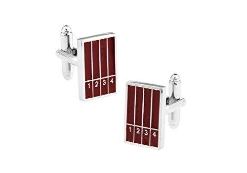 MRCUFF Track & Field Runner Silver Cufflinks Set