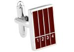 MRCUFF Track & Field Runner Silver Cufflinks Set