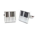 Silver Piano Keys Cufflinks for Music Lovers