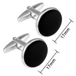 Dannyshi Silver Black Gold Cufflinks Set for Men