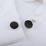 Dannyshi Silver Black Gold Cufflinks Set for Men