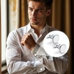 Tyqour Silver Initial Cufflinks for Men
