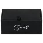 Personalized Silver Letter Cufflinks with Black Enamel