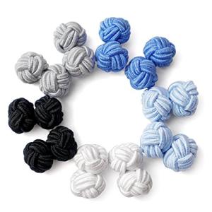 Honey Bear Silk Knot Silver Cufflinks Set
