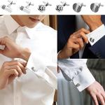 SonnyX 12 Pairs Silver and Black Cufflinks