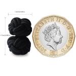 Honey Bear Silk Knot Silver Cufflinks Set