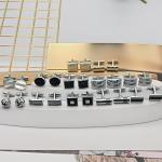 SonnyX 12 Pairs Silver and Black Cufflinks