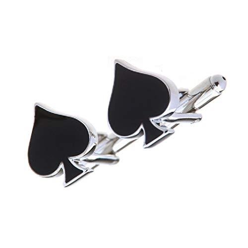 Silver Spade Playing Cards Cufflinks with Gift Box
