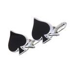 Silver Spade Playing Cards Cufflinks with Gift Box