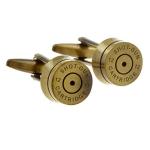 Bullet Shell Casing Silver Cufflinks with Gift Box