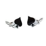 Silver Spade Playing Cards Cufflinks with Gift Box