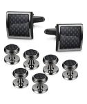 Loyallook 8-Piece Silver Cufflinks and Studs Set