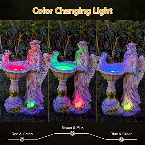 Color Changing Solar Angel Garden Statue, Waterproof Yard Art