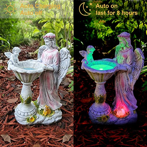 Color Changing Solar Angel Garden Statue, Waterproof Yard Art