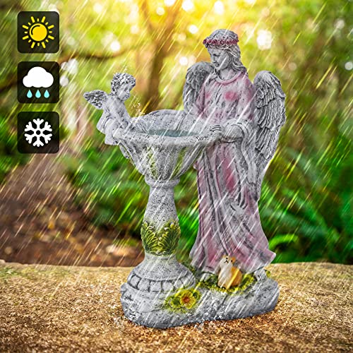 Color Changing Solar Angel Garden Statue, Waterproof Yard Art