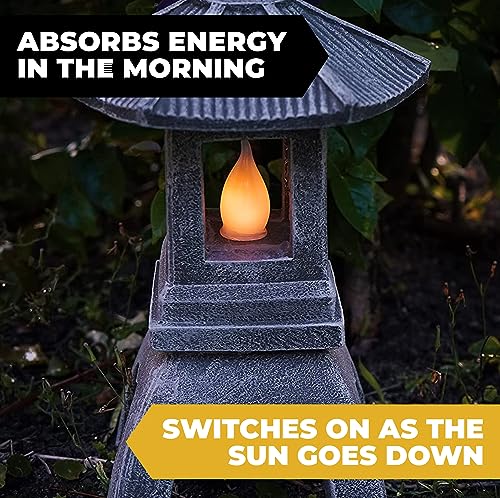 Solar Powered Zen Pagoda Garden Lantern