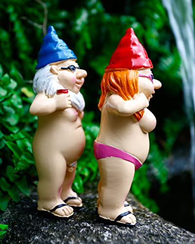 Naughty Gnome Statues for Indoor/Outdoor Garden Decor