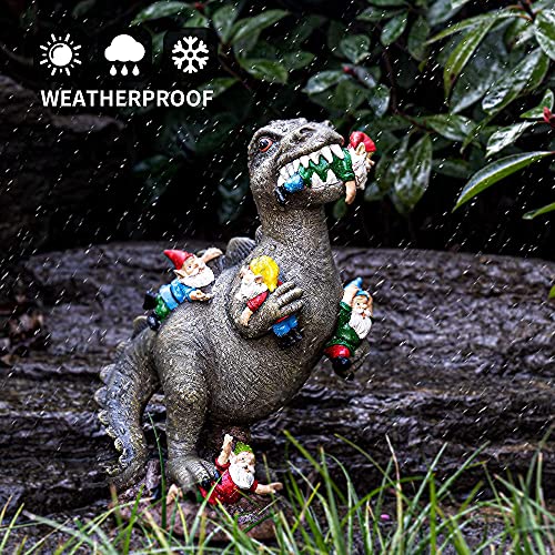 14” Dinosaur Garden Gnome Statue for Outdoor Decor