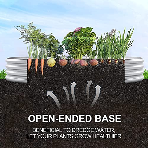 Large Oval Galvanized Garden Bed Kit for Vegetables