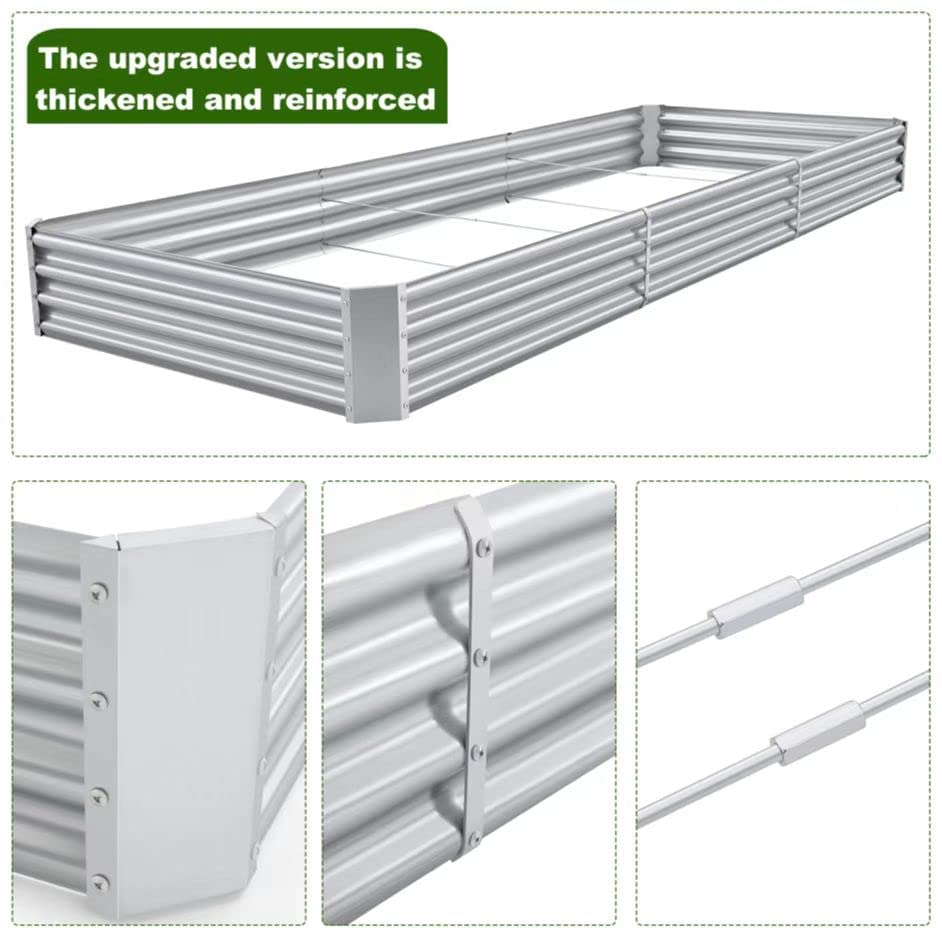 Land Guard Galvanized Raised Garden Bed - Super Large Capacity