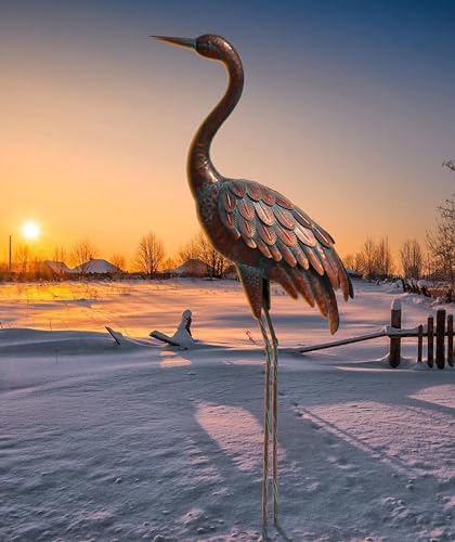 Large Outdoor Metal Crane Yard Art for Garden Decoration